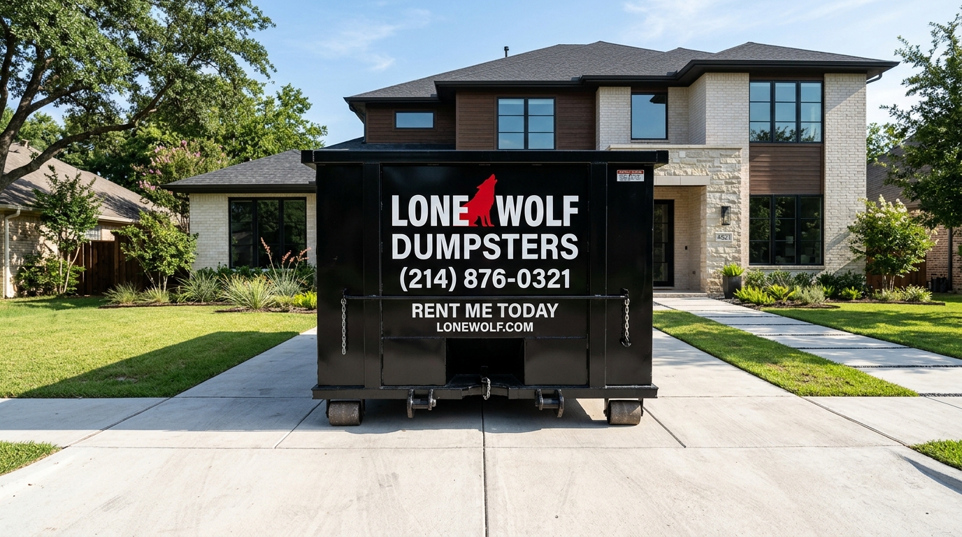 Lone Wolf Roll-Off Dumpster Ready for Delivery in DFW